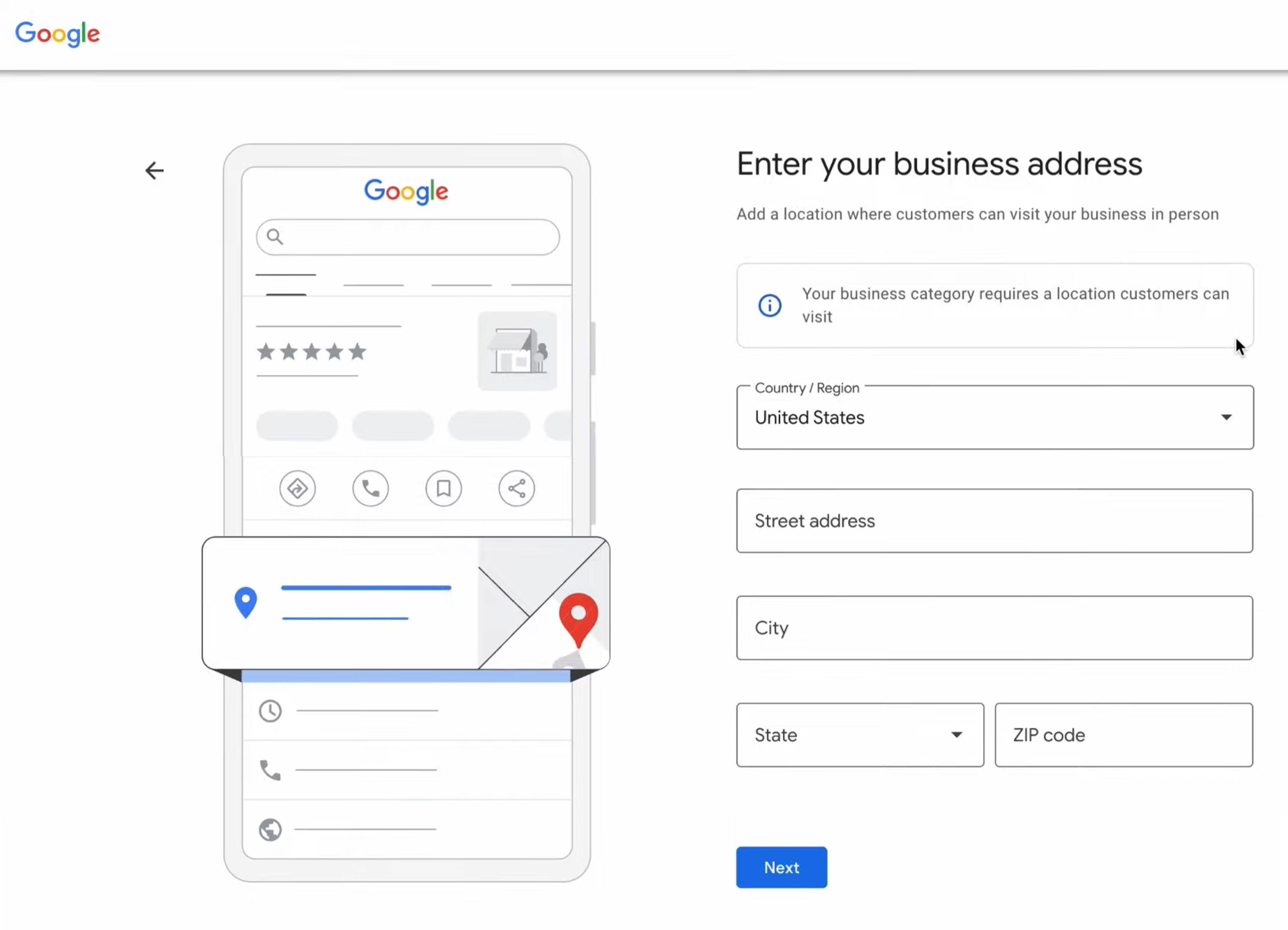 Business Address for Google Business Profile