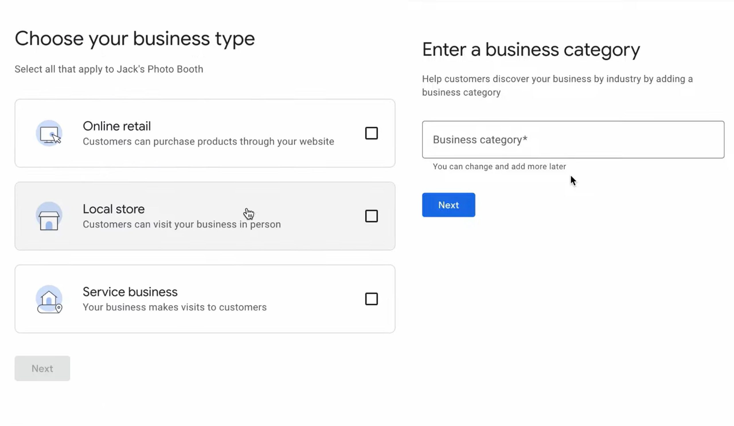 Business Type and Business Category for Google Business Profile
