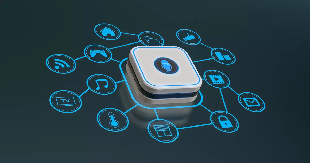 Voice search optimization device with smart home icons 1